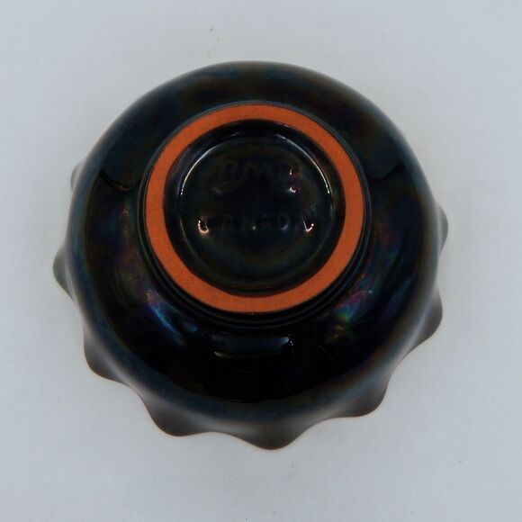 Blue Mountain Pottery Canada BMP Green Candy Nut Dish Bowl Ruffle Edge Scallop - Picture 6 of 9